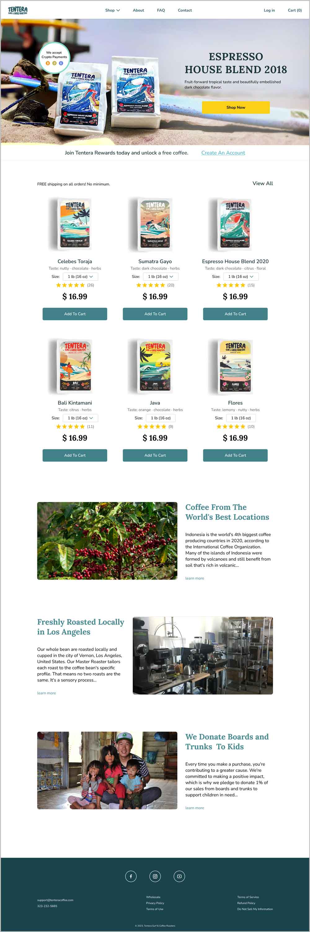 homepage before and after
