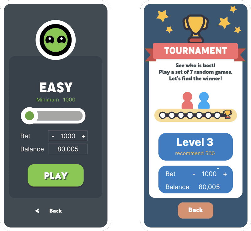 Image shows the other two ways to implement wager adjustment